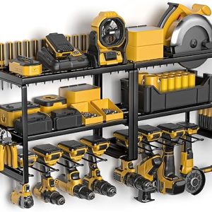 Power Tool Organizer, 15 Min Fast Assembly, 8 Slots 3 Layer Heavy Duty Metal & Max 150lb load Cordless Power Dill Holder in Garage/Workshop/Pegboard/Shed Suitable for giving for Father's Day