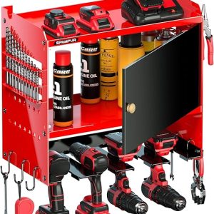 Toolbox Wall-Mounted Tool Cabinet Organizer,100LBS Weight Capacity for Power Tools, 30-Tool Garage/Studio Storage System, 15-Min Quick Assembly with Metal Frame, Father Day Gift for Men